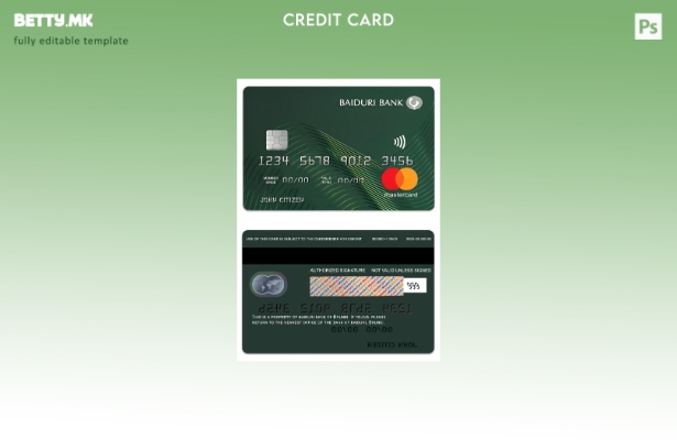 Модерен стил Шаблон за стандардна кредитна мастеркард на банката Брунеј Бајдури